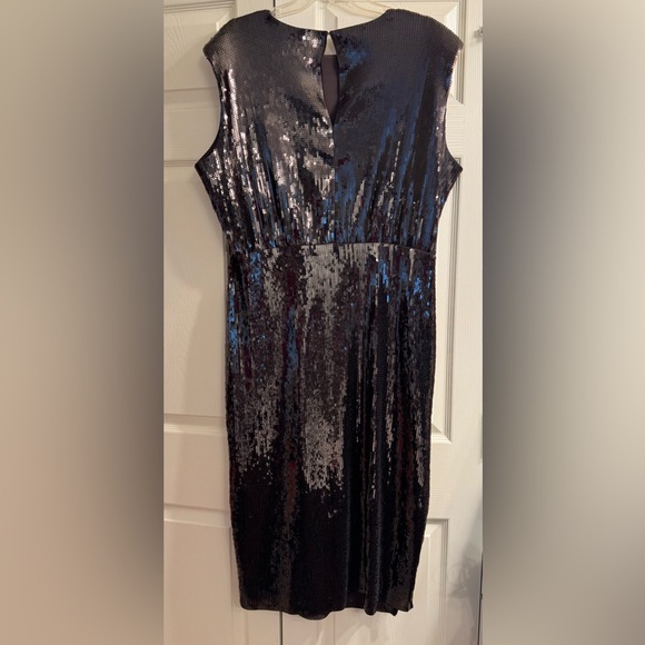 Express Brown Sequin Midi Dress Pencil Style - Picture 3 of 5
